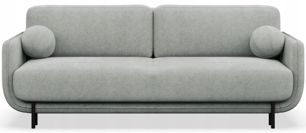 Rozkládací třímístná pohovka Ovals, světle šedá pletenina