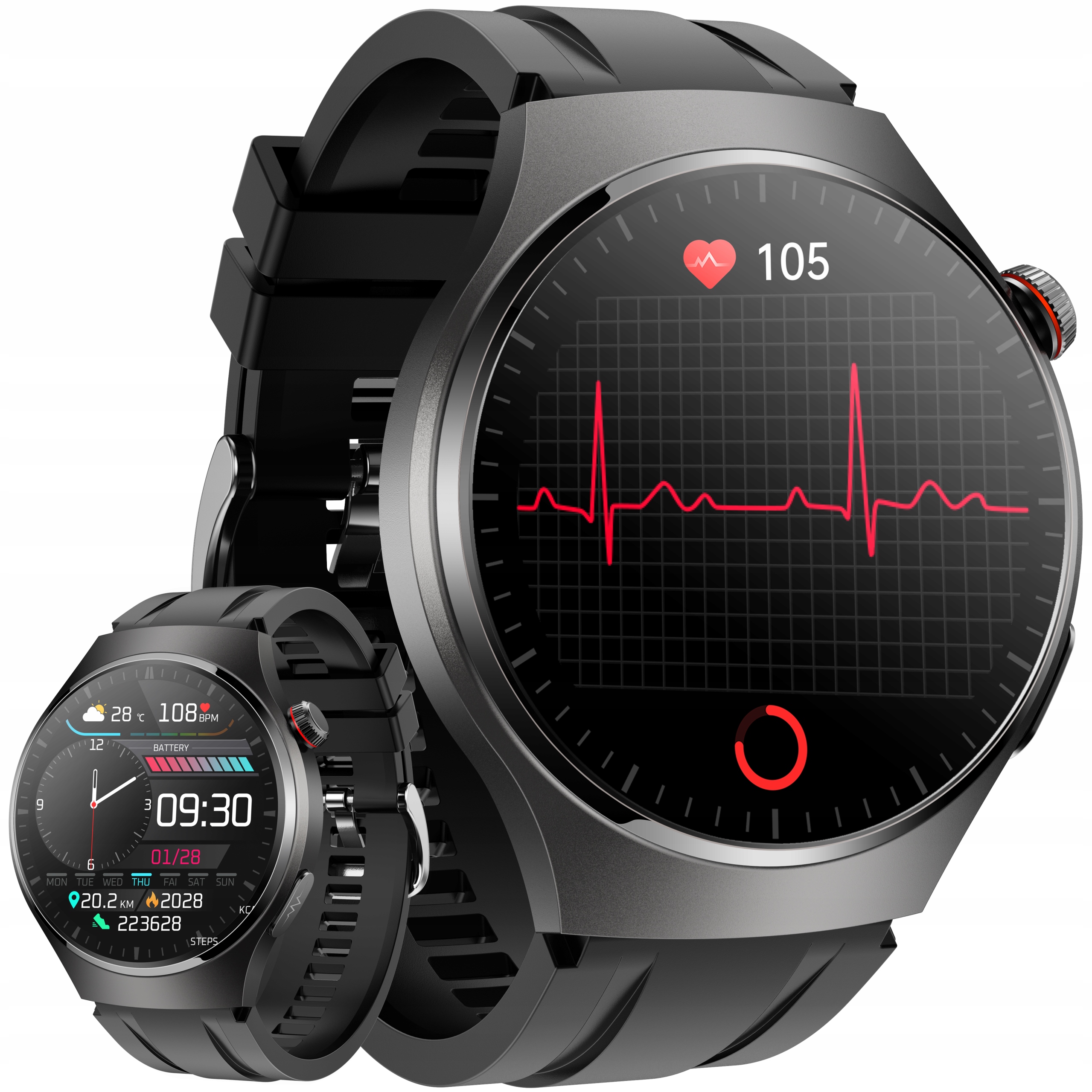 Zegarek Smartwatch Ciśnieniomierz Asystent Glukozy Ekg Monitor Snu Amoled