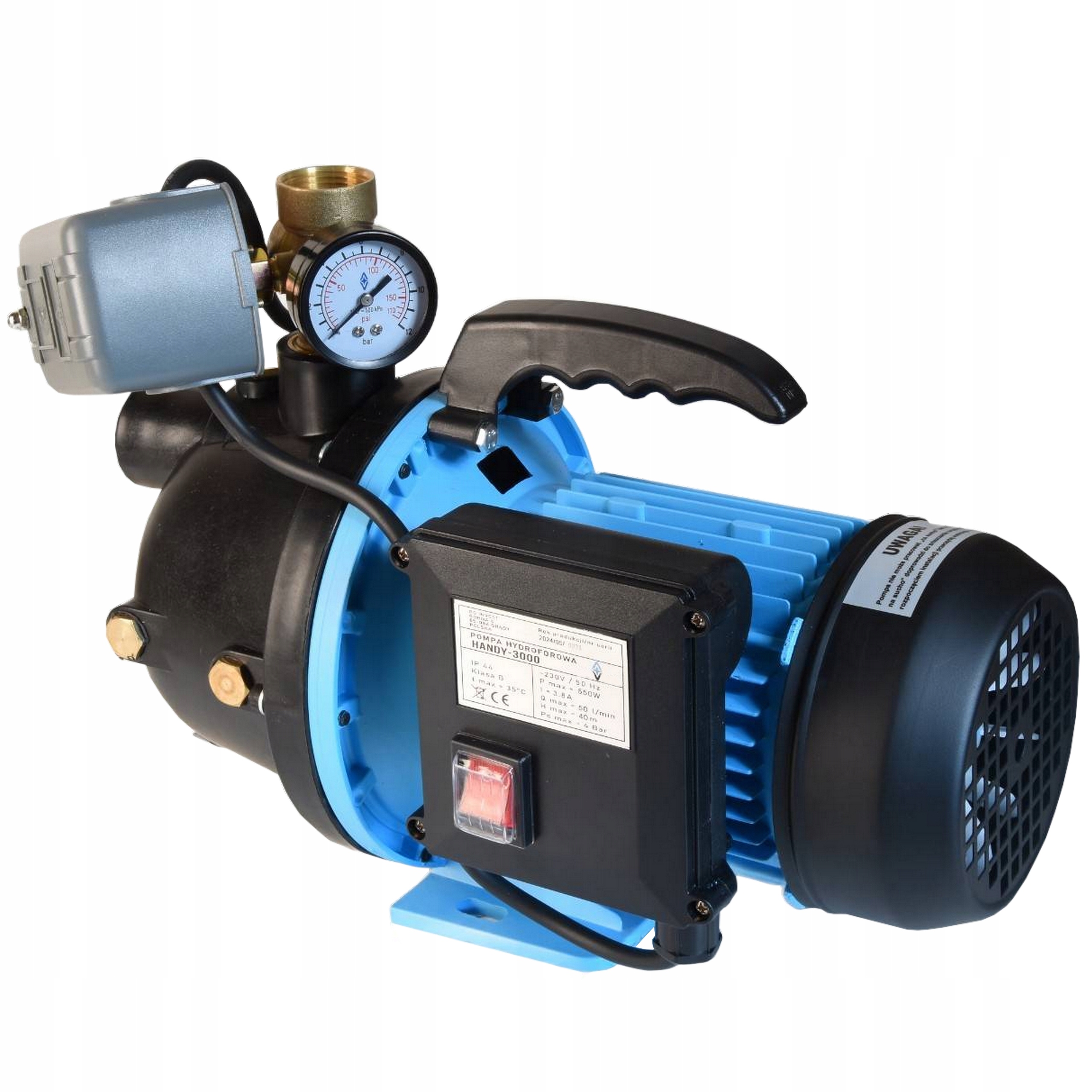 Hydroforová Pumpa Na Vodu 550 W S Rúčkou Do Záhrady Účinná 3000 l/h S Príslušenstvom
