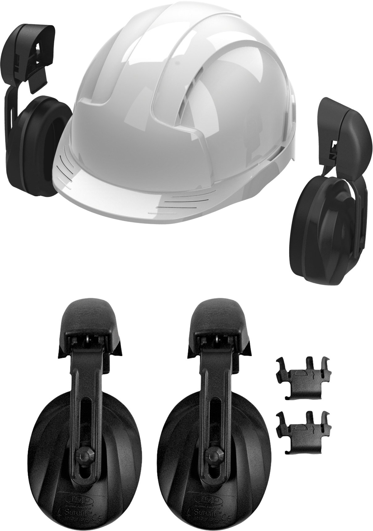 Chrániče sluchu Contour se připínají k přilbě