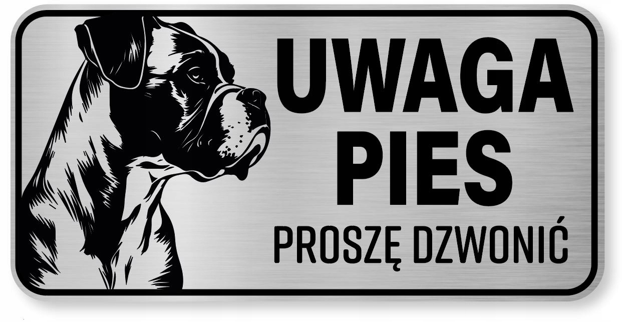 

Tabliczka uwaga pies Boxer