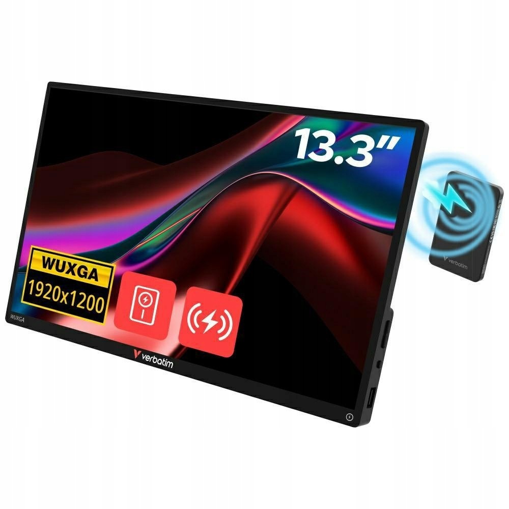 Prenosný dotykový monitor Verbatim Alu 13.3" Wuxga s powerbankou 500