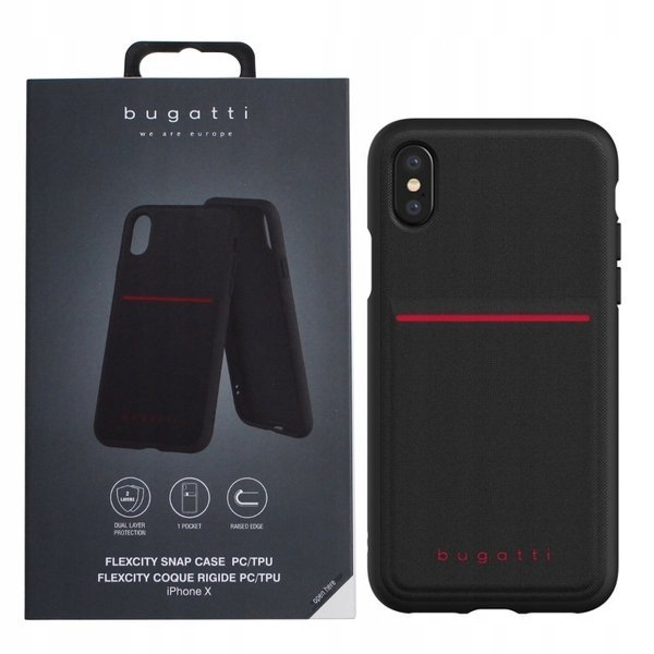 

Apple iPhone X Etui Bugatti Pokrowiec Plecki Black