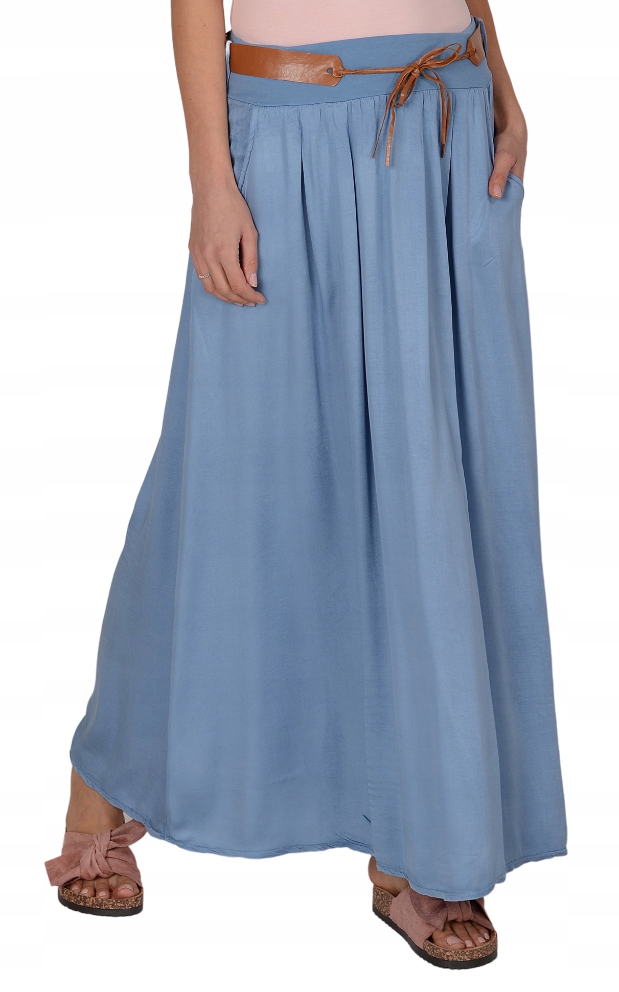 

Stylowa Długa Spódnica z kieszeniami Boho Jeans