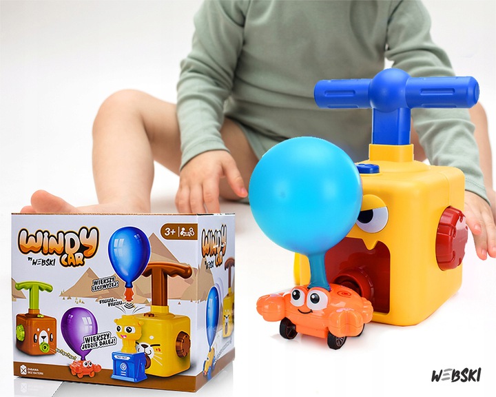 SAMOCHÓD WYRZUTNIA AREODYNAMICZNA ZABAWKA BALONY DLA 3,4,5,6 LATKA Model BALOON