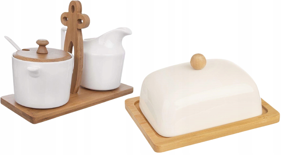 

Cukierniczka mlecznik maselniczka porcelana zestaw