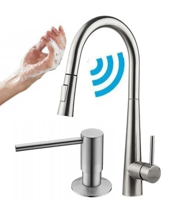 Kuchynská dotyková batéria Inox Oceľový výtok Ww sada
