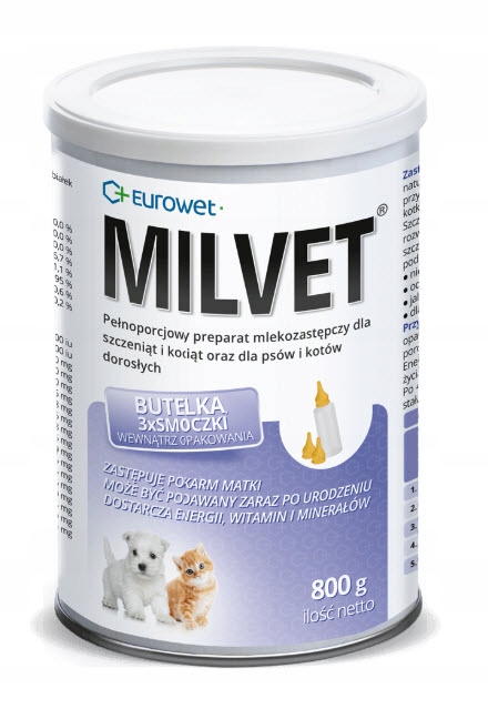 Milvet 800 g mleko w proszku dla szczeniąt i kociąt