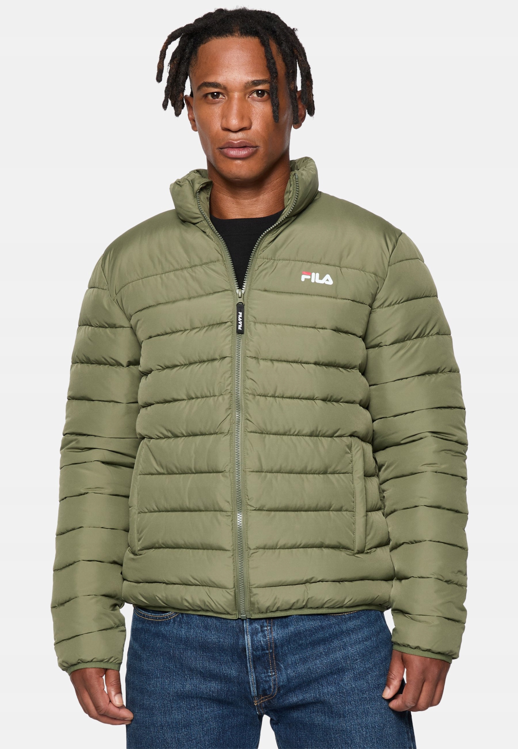 Fila Pánská Prošívaná Bunda Khaki Odstín S Kapucí Xs 6FA