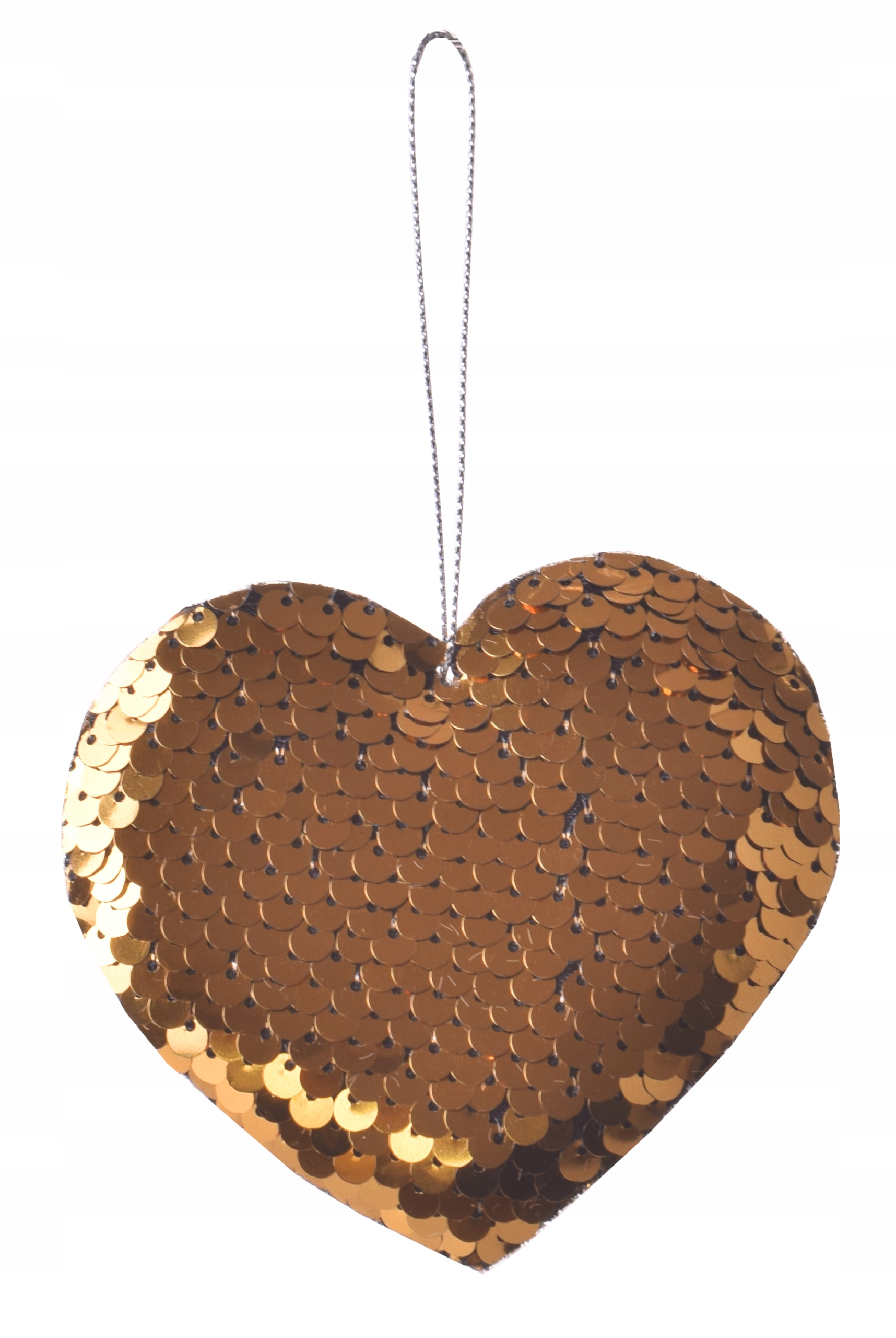 

Zawieszka złota bombka na choinkę serce cekiny