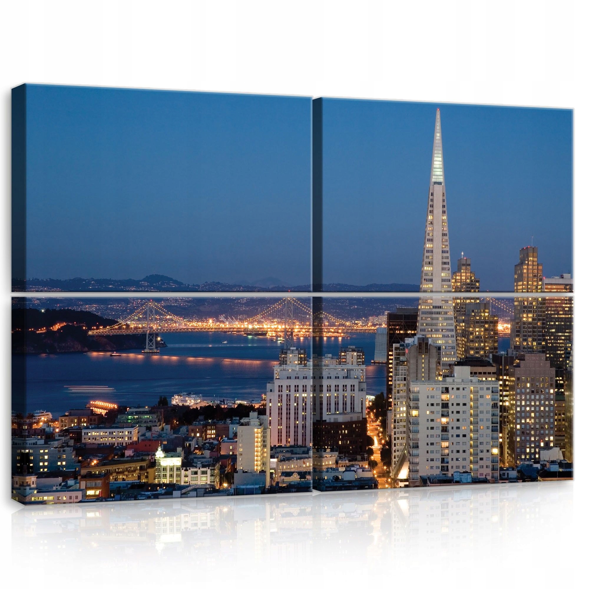 Obraz 120x80 Nočná mesto krajina mestská panoráma San Francisco most