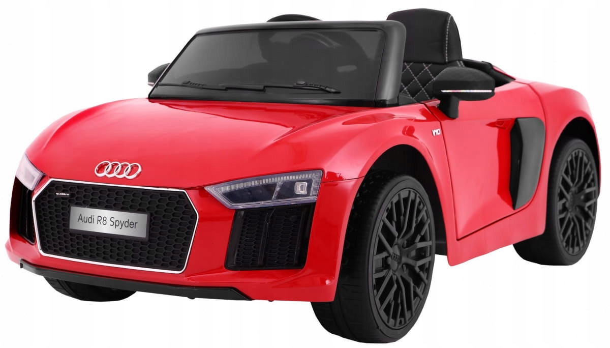 Samochodzik na akumulator Audi R8 Spyder Czerwony pilot Eva wolny start Led
