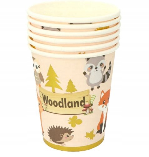 

Kubeczki papierowe leśne zwierzątka Woodland