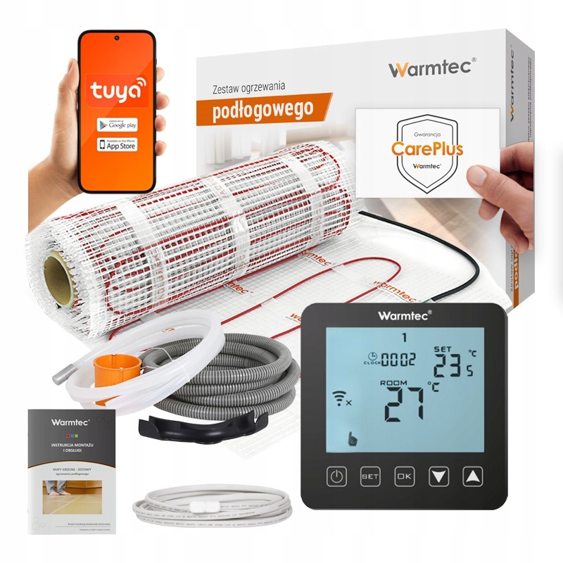 Mata grzejna grzewcza pod płytki 14m2 170W/m2 Warmtec DS2-140/PRT01 WiFi