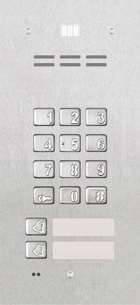 Aco FAM-P-2NPZSACC panel pod omítku 2-rodinný, čitelný, zámek, šifrovací.