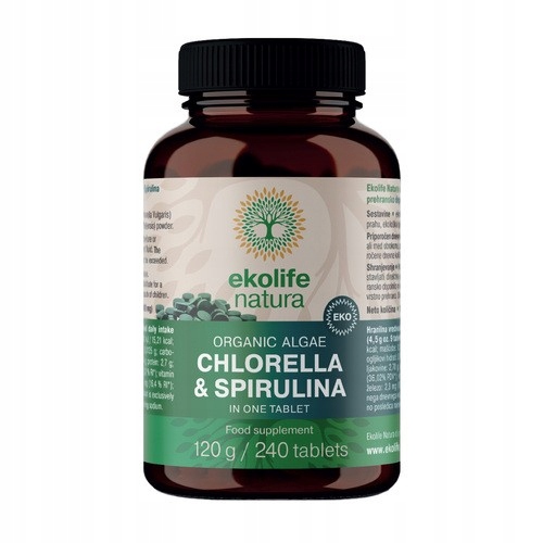 Ekolife Natura Ekologiczna Chlorella & Spirulina, tabletki, 240 szt.