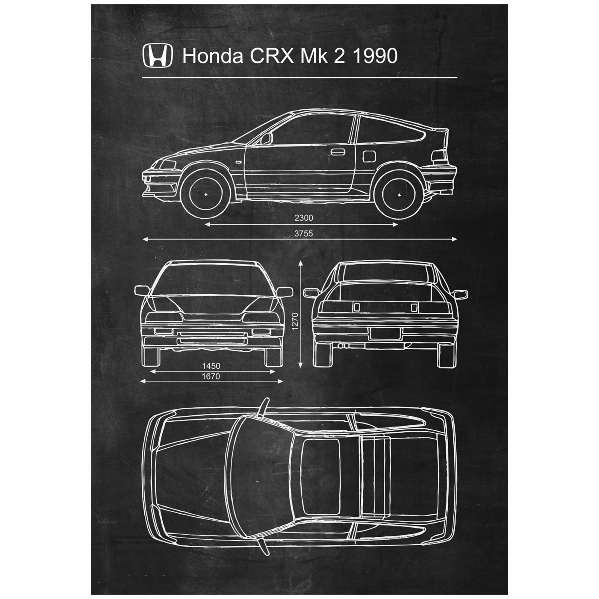 

Plakat Honda Crx Mk2 1990 Retro Patent Poster