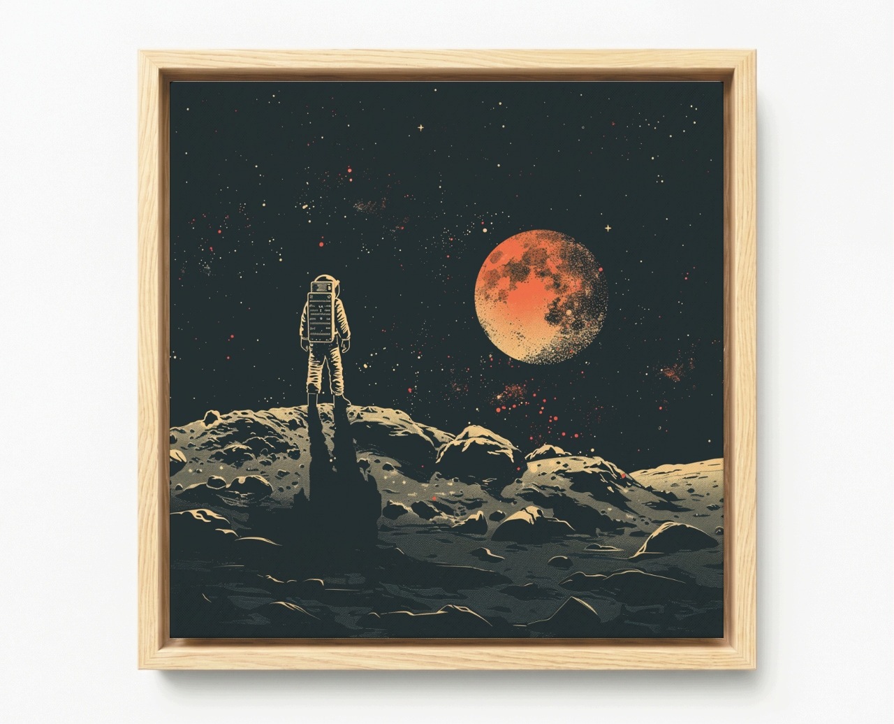 Obraz Rám American Box Space Art Kosmos Astronauta Mars Planeta 80x80