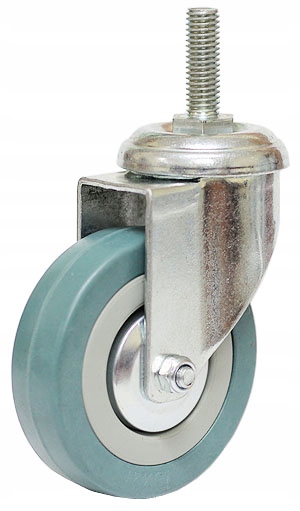 KOŁO OBROTOWE SZARA GUMA KÓŁKO 125 mm TRZPIEŃ 12