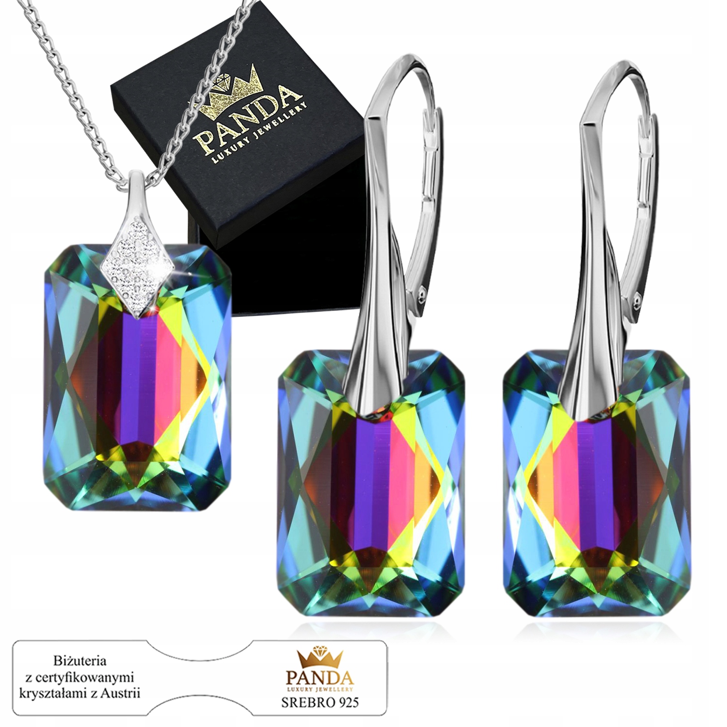 Sada stříbrných šperků Krystaly Sada Dárek Narozeniny Biřmování