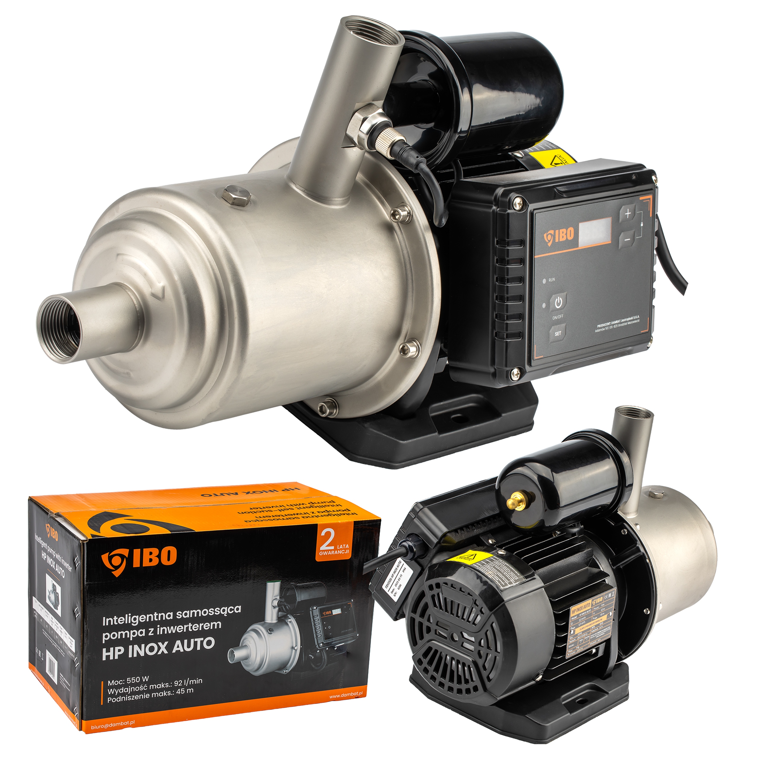 Pompa Hydroforowa Powierzchniowa Ssąca Z Falownikiem Hp 550 Inox Auto 230V