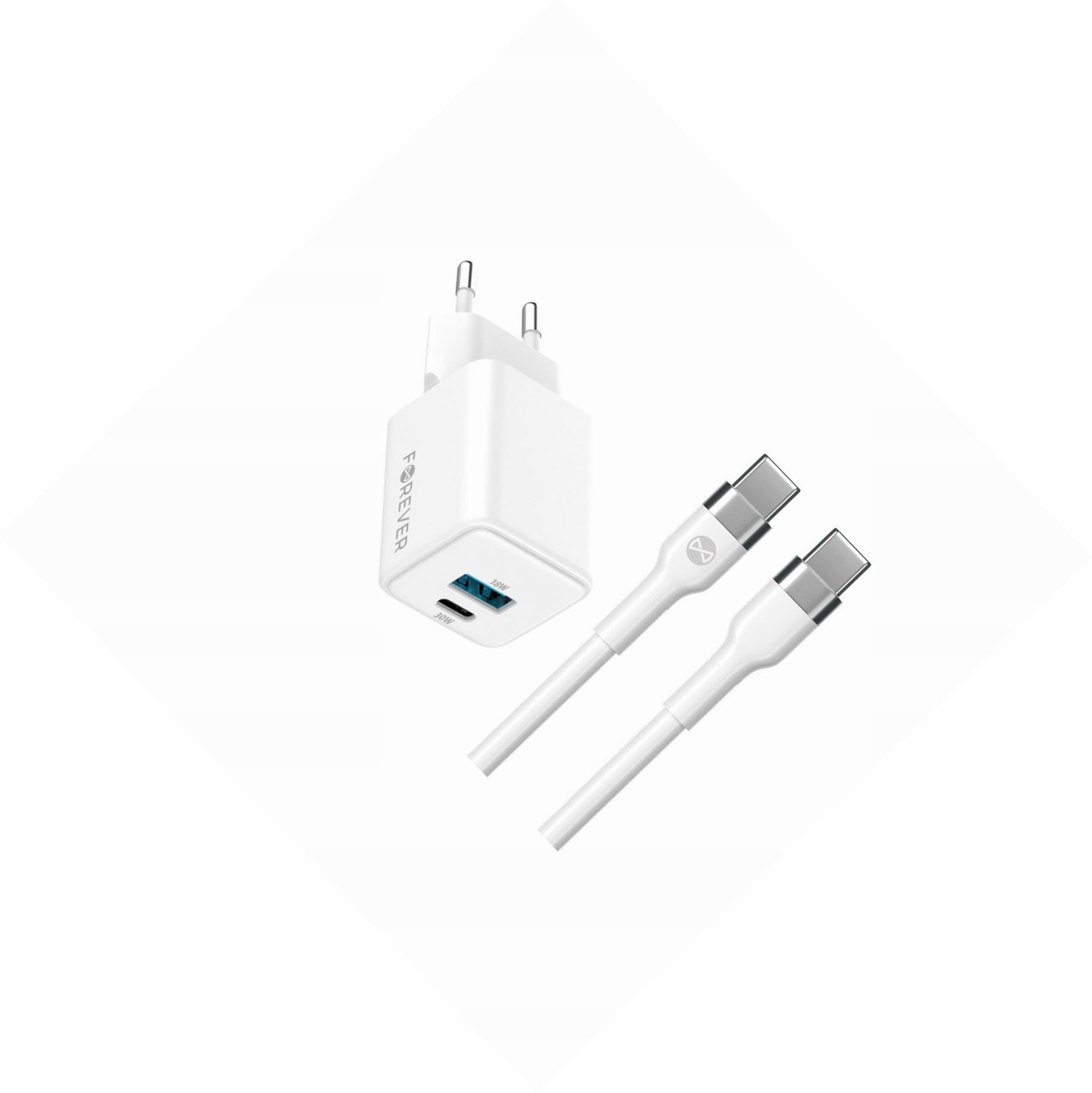 Szybka ładowarka GaN 30W Usb i Usb-c z kablem do Sony Xperia 1 III 5G