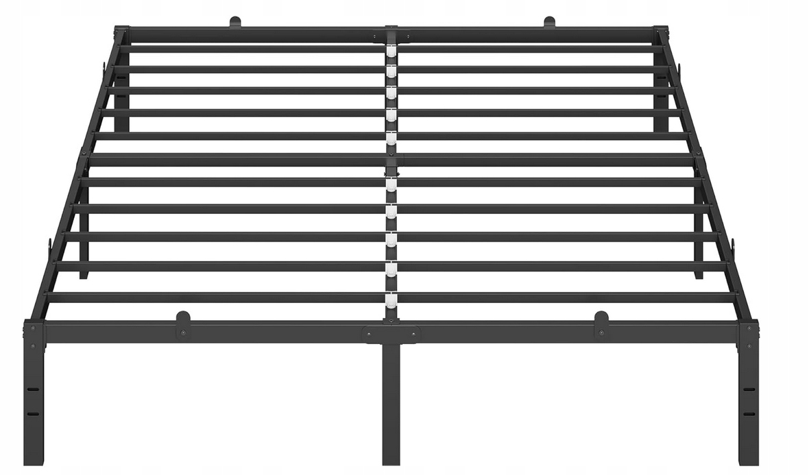 Kovová manželská posteľ Songmics 160x200 čierna, moderná do spálne