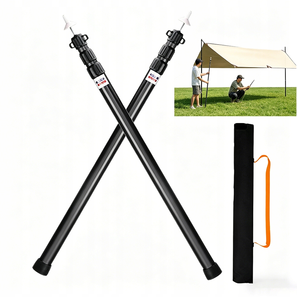 Stanové Tyče 2 Ks Teleskopické Tyče 30 MM Pro Zastřešení Houpací Sítě Při Kempování
