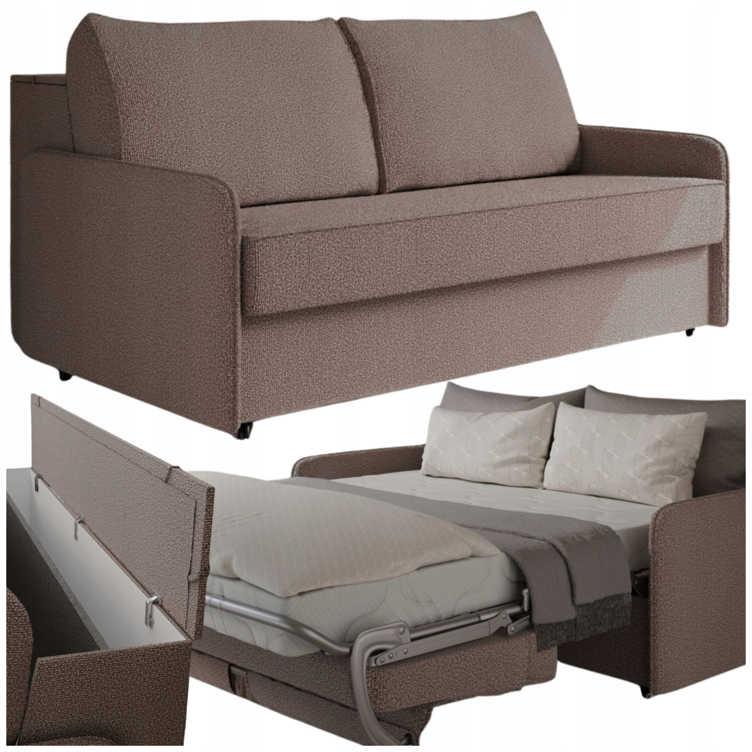 Sofa Z Materacem 160x196 cm kanapa Stelaż Włoski do małego mieszkania Selo