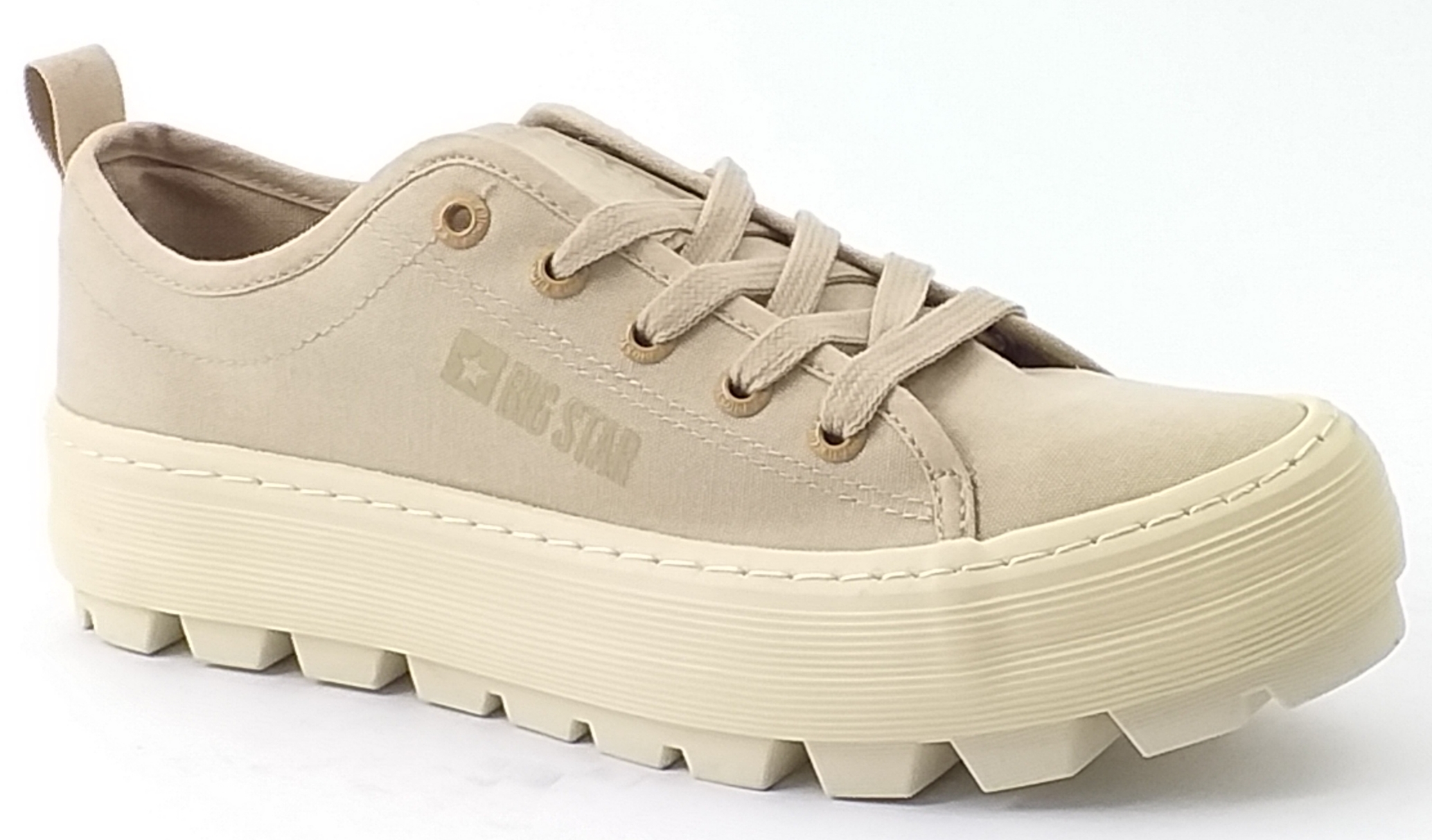Big Star LL274033 Sportowe Tenisówki Wiązane Trampki Damskie Beżowe 39