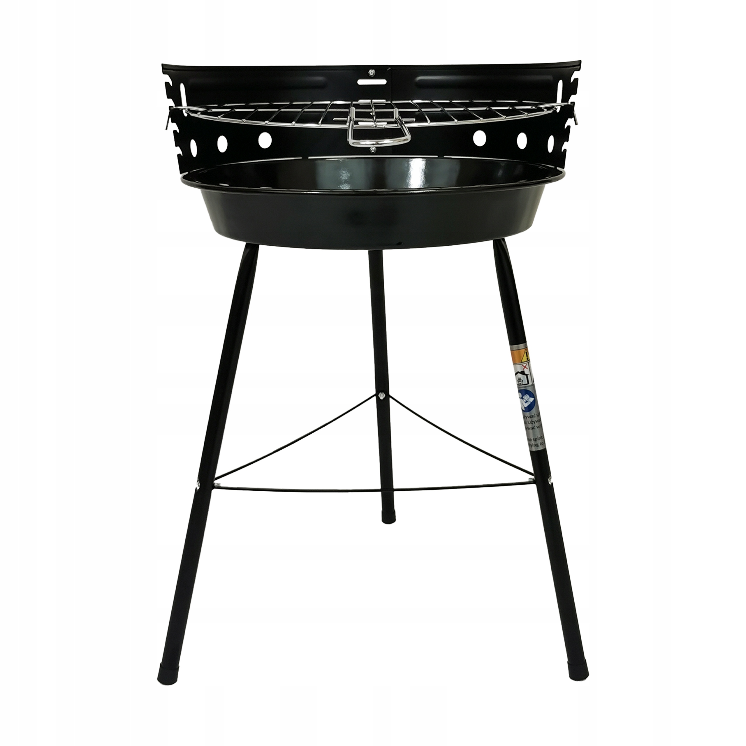 ZESTAW GRILL WĘGLOWY OKRĄGŁY TURYSTYCZNY RUSZT + 4x MATA TEFLONOWA BBQ 1007 Wysokość grilla 55 cm