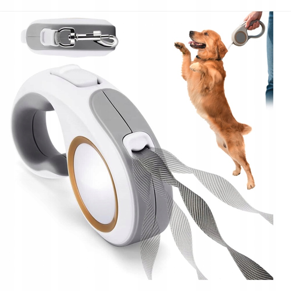 Levně Teleskopické Automatické Vodítko Pro Psy 5M, 360° Zavírací, Protiskluzové