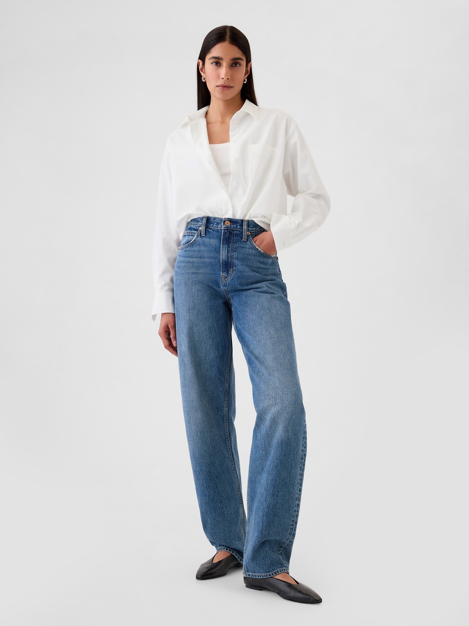 Gap Oversize košile Big Shirt bílá