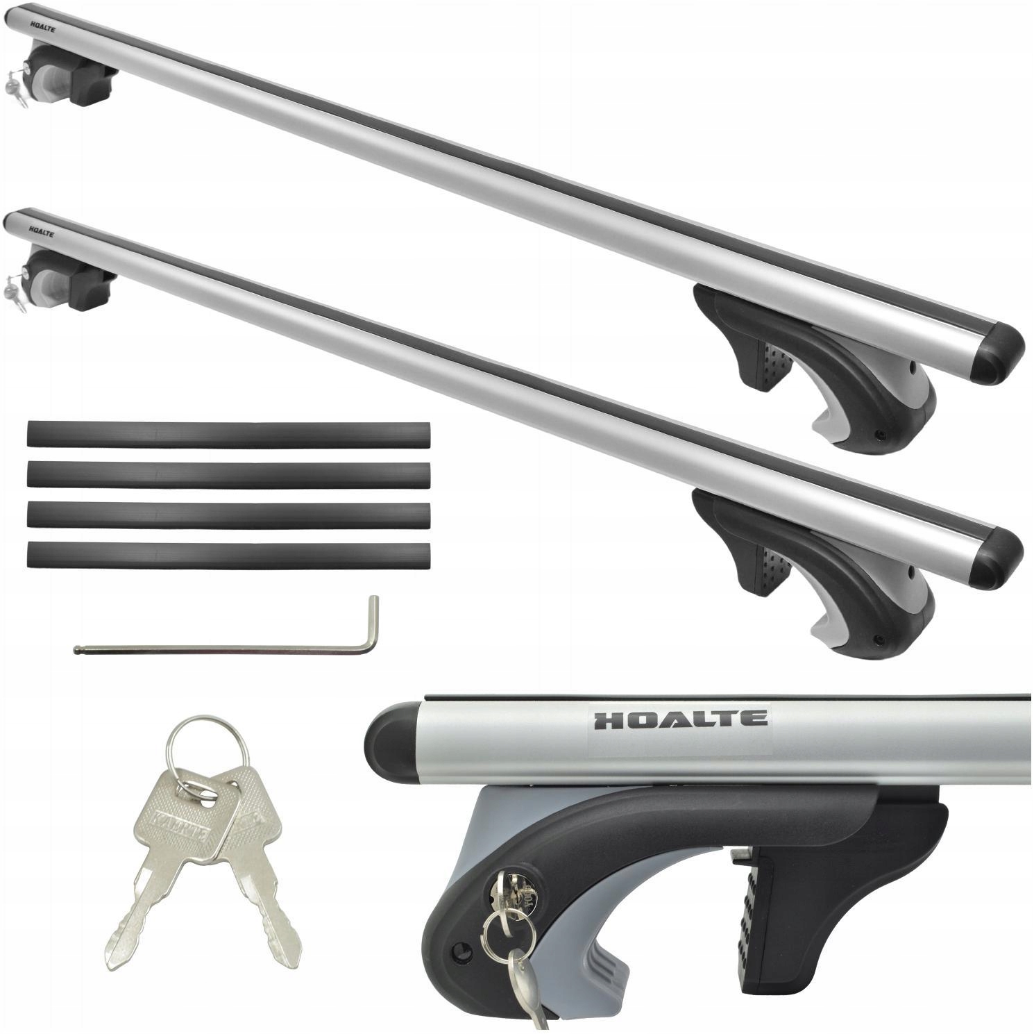 Univerzální Střešní Nosič Na Nosníky 124 CM, Hliníkový, Uzamykatelný