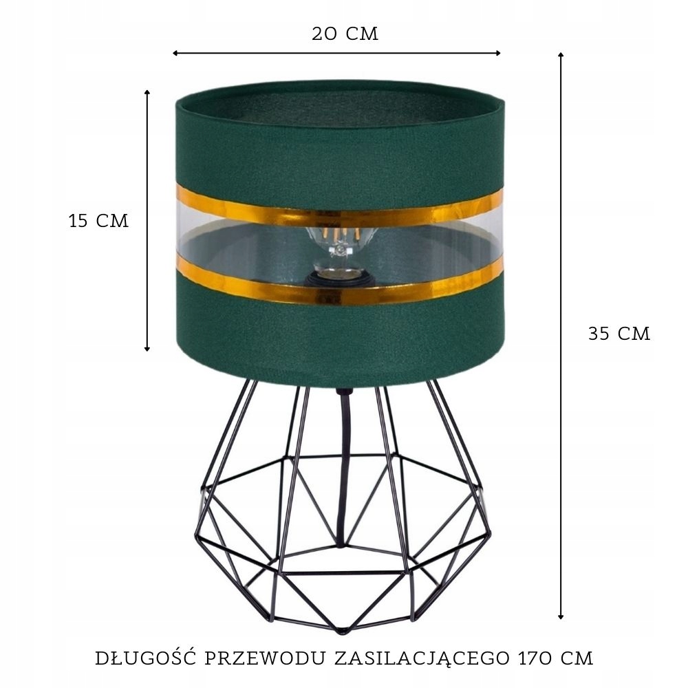 LAMPKA NOCNA STOŁOWA BIURKOWA DIAMENT Z ABAŻUREM Kod producenta ML170