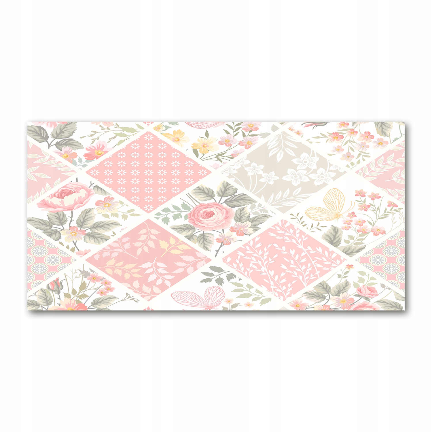 

Foto obraz szkło akryl Róże i motyle wzór 120X60cm