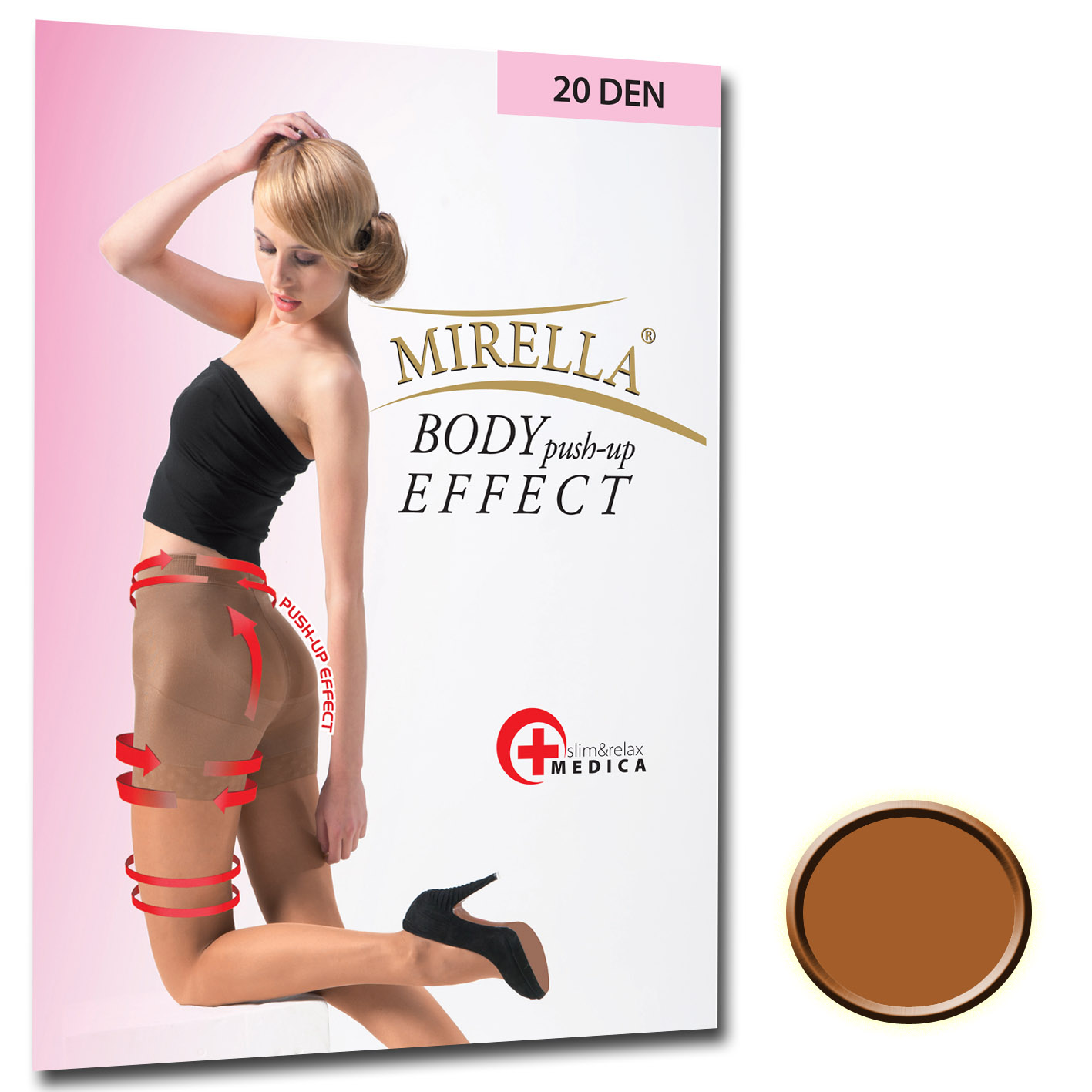 

Mirella Rajstopy Push-up 20den slim 3/L Visone