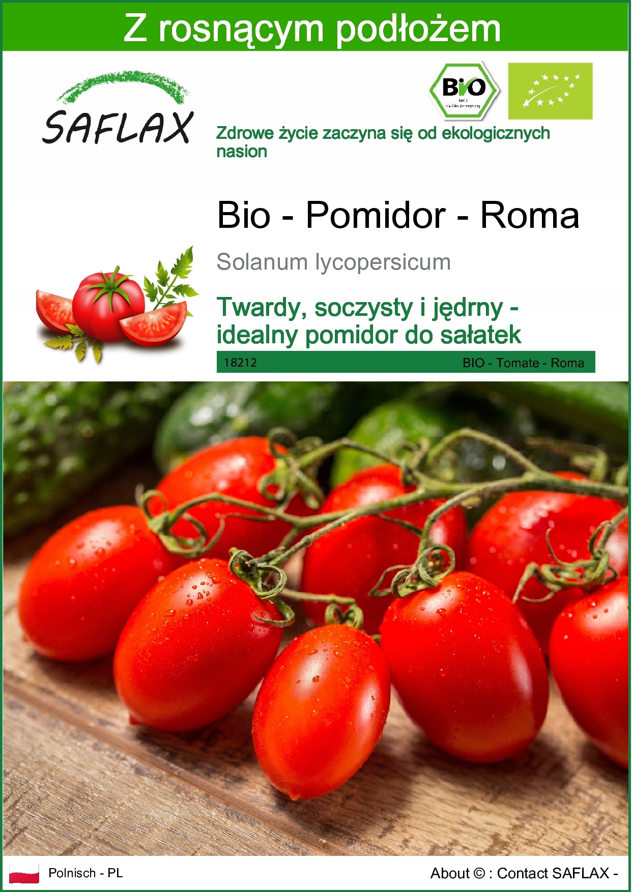 SAFLAX - Pomidor - Roma - 15 Nasiona - Z podłożem - Solanum