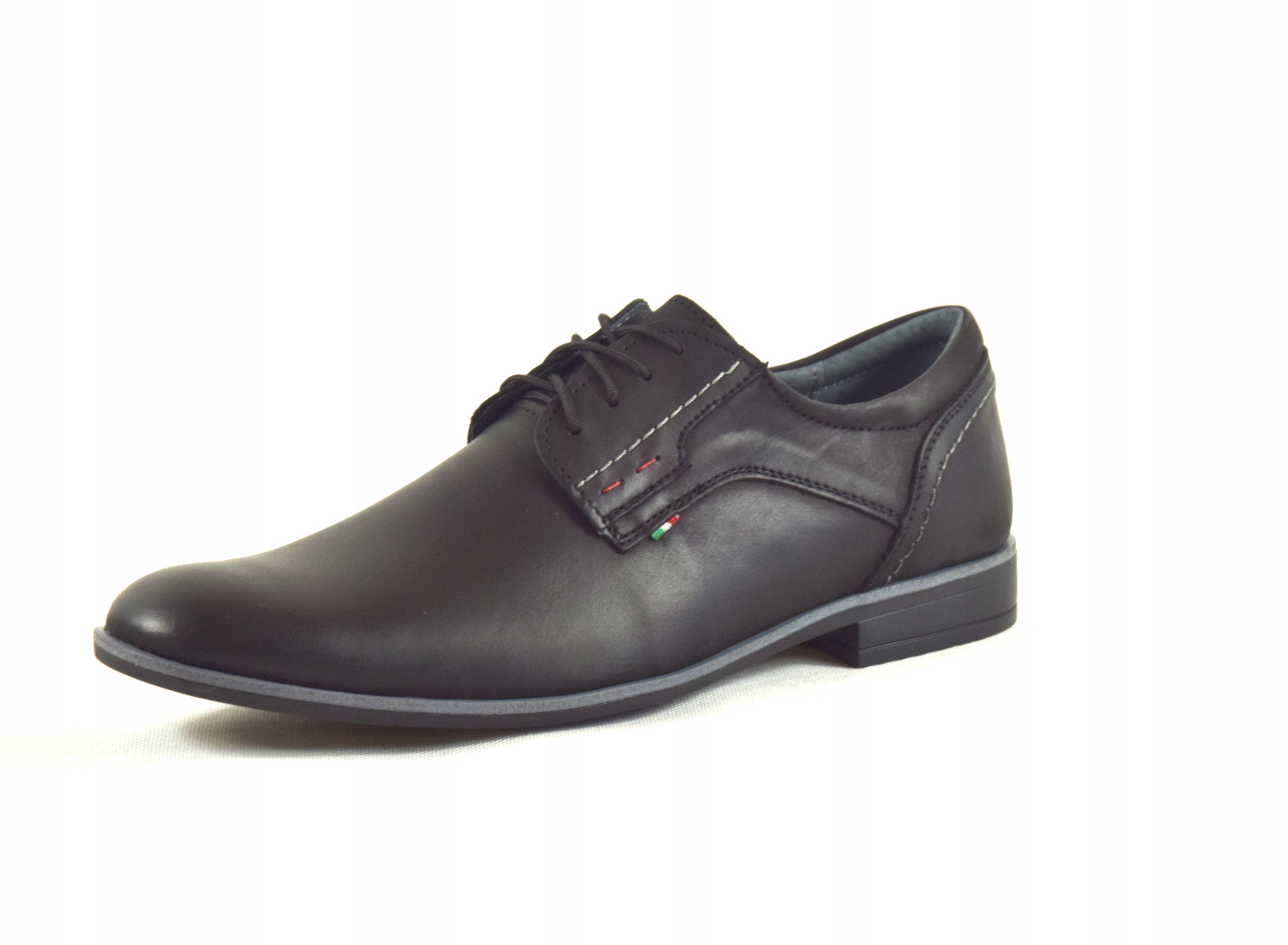 

Buty skórzane półbuty męskie casual czarne 305