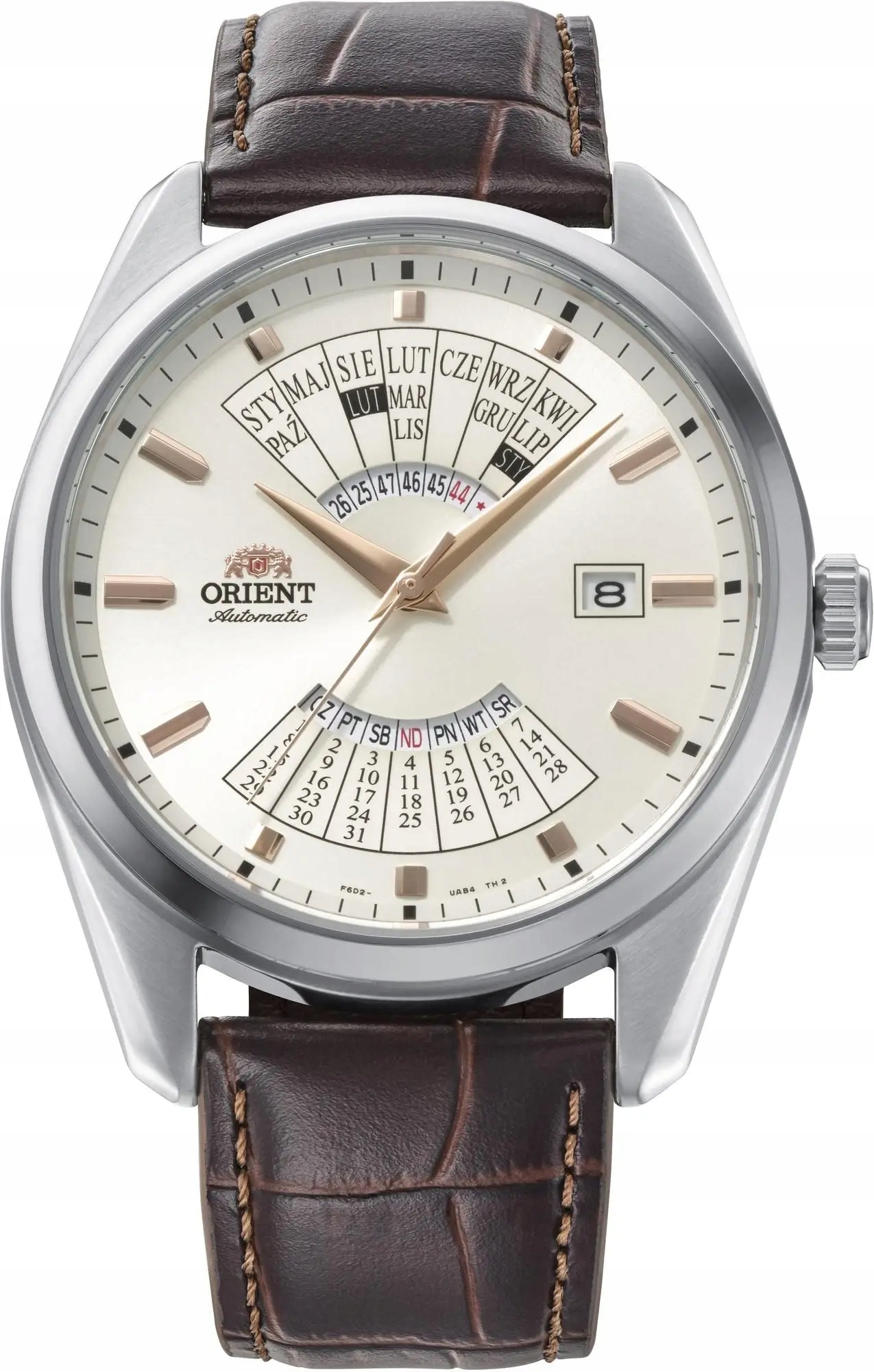 Orient Automatická pánev RA-BA0009S3YB na pásku polský kalendář