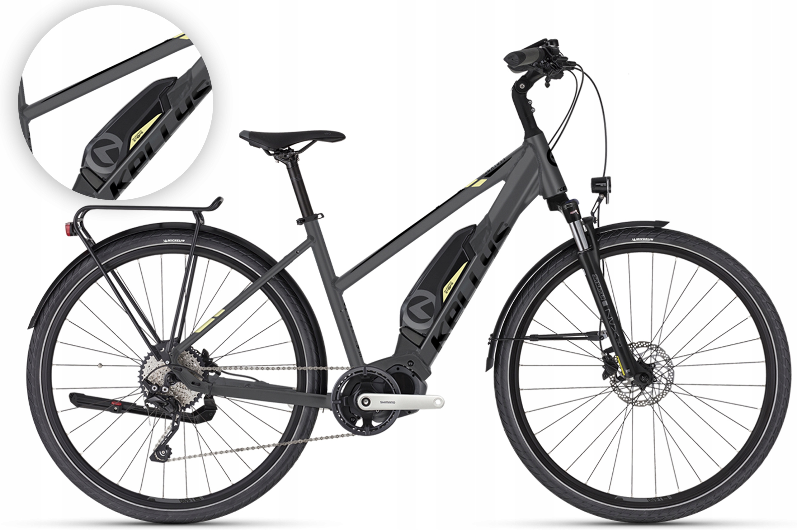 Rower elektryczny 28" Kellys E-cristy 10 Sh rama L 51 cm szary 630Wh R25