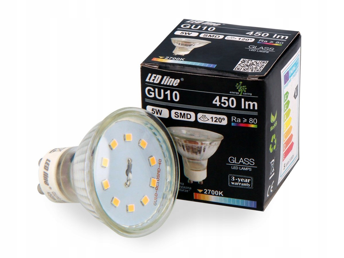 

Żarówka Led GU10 5W 230V 120° 2700K biała ciepła