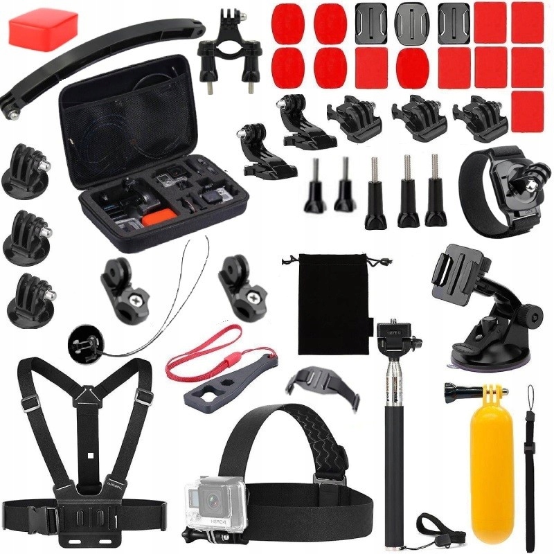 ZESTAW XXL AKCESORIA GOPRO HERO 13 12 11 10 9 8 7 GoPro 45w1 SZELKI WALIZKA