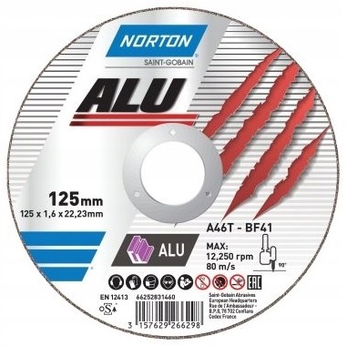 

Tatcza Do Aluminium Alu Norton Cięcia 125x1,0 T41