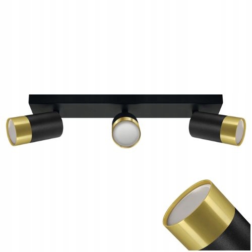 Nástěnné a stropní svítidlo Černo-zlaté GU10 35 W Puzon Spt 3L Struhm