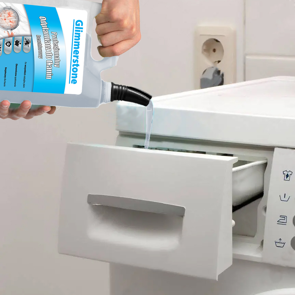 UNIWERSALNY ODPLAMIACZ W PŁYNIE BEZCHLOROWY NA PLAMY NA MOCNY BRUD 5L Marka Glimmerstone