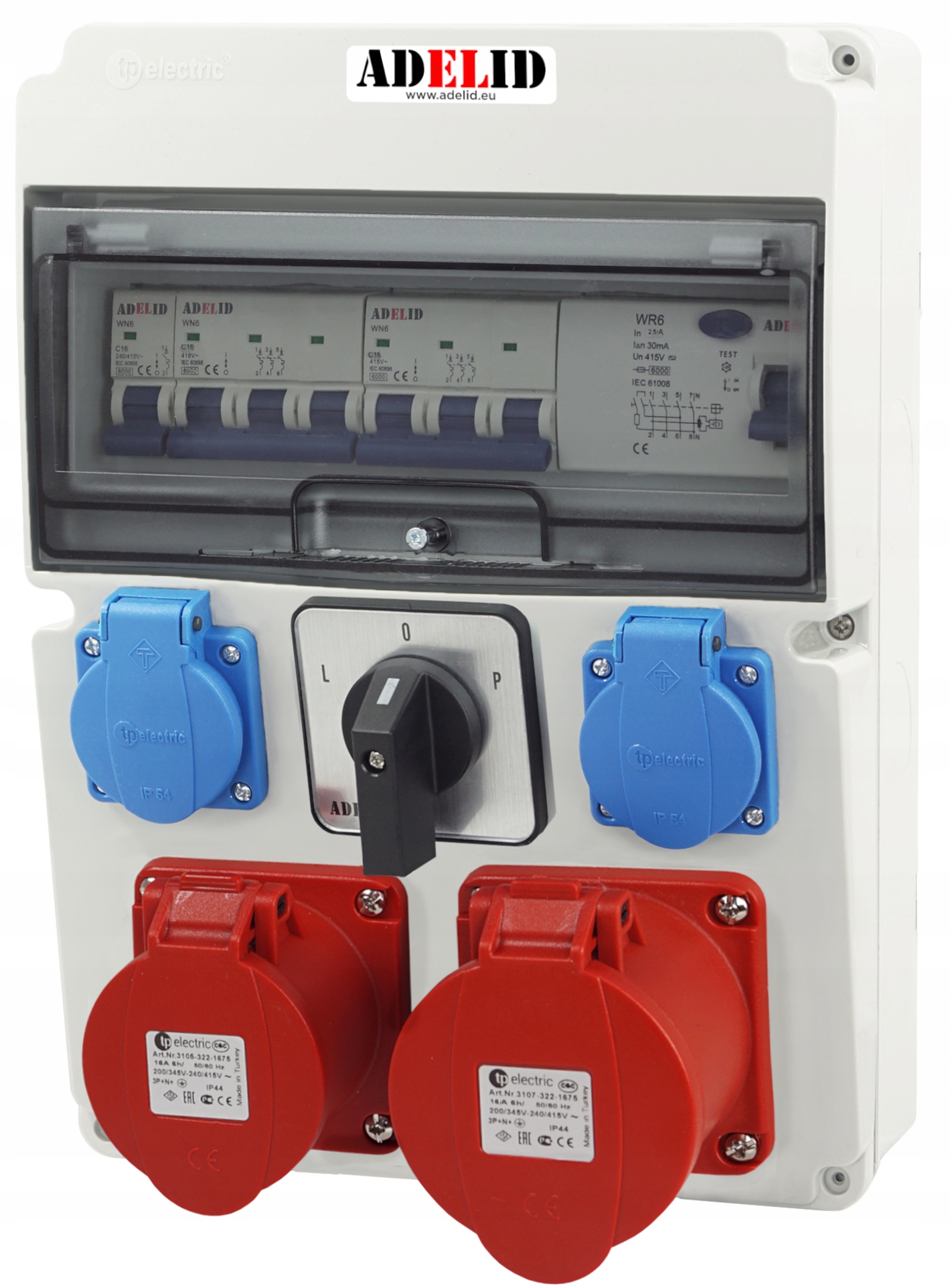 

Rozdzielnica Zabezpieczona 2X16A 5P 230V Wył L0P