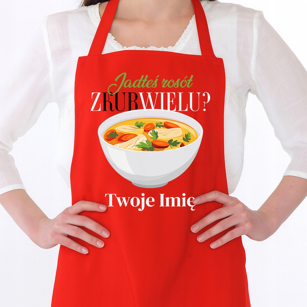 Černá zástěra Tradiční polská kuchyně pro kuchařku Jedl jsi vývar? Vzory
