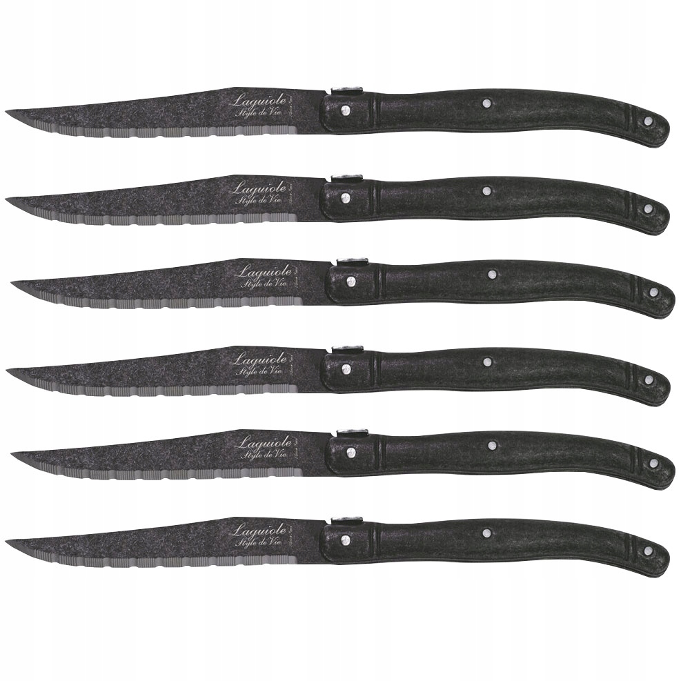 

Nóż Laguiole do steków Black Stonewash 6 szt.