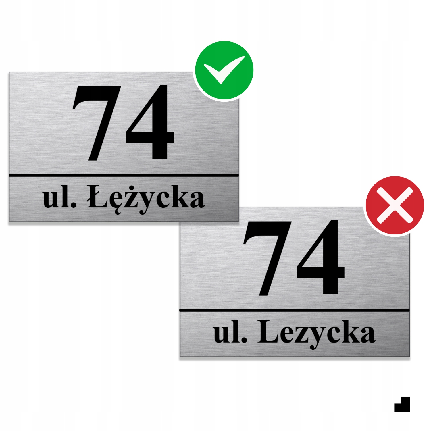 NUMER DOMU 32x21cm TABLICZKA ADRESOWA Z NUMEREM DOMU NUMER NA DOM SREBRNA Długość 21 cm